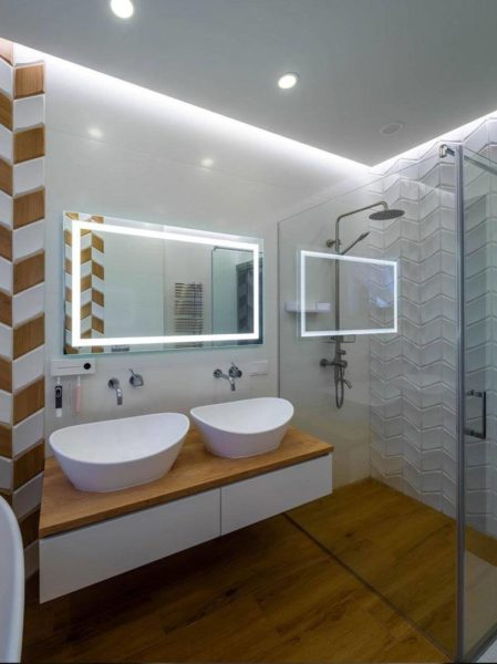 Καθρέφτης Μπάνιου με περιμετρικό εσωτερικό φωτισμό LED